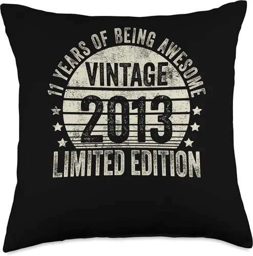 Vista 4 de Retro 11th Birthday Gifts Girls Boys Throw Pillow