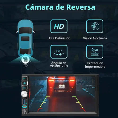 Vista 6 de Estéreo doble del coche del dinar 7" inalámbrico CarPlay/Android