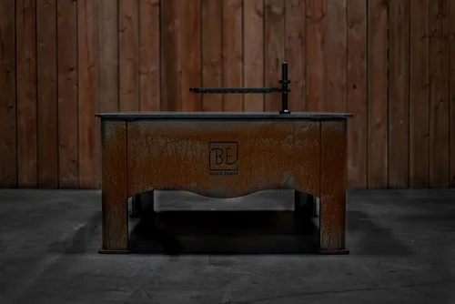 Vista 5 de Black Earth Teppan XL - Parrilla de leña - Rejilla de acero al carbono y superficie plana Teppanyaki - Parrilla de 1200 pulgadas cuadradas +