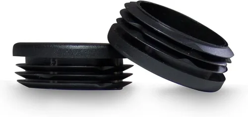 Vista 15 de Prescott Plastics Tapones de plástico acanalados de 1/2 pulgada (0.500 in) de diámetro exterior, tapas redondas de tubo de metal negro, inserciones