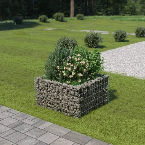 Vista 11 de Gabion cama elevada, cestas de gaviones, camas de jardín galvanizadas, gaviones, pared de gaviones, alta capacidad de carga, acero galvanizado 35.4