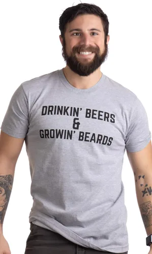 Vista 2 de Drinkin' Beers & Growing Beards Funny Drinking Buddies Beer Games Party T-Shirt