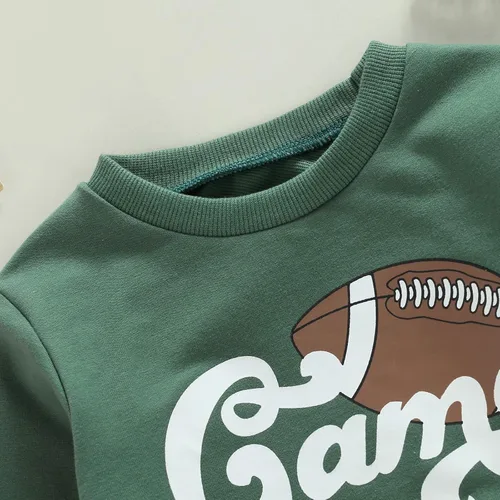 Vista 5 de Sudadera de manga larga con cuello redondo para el día del juego, ropa de otoño