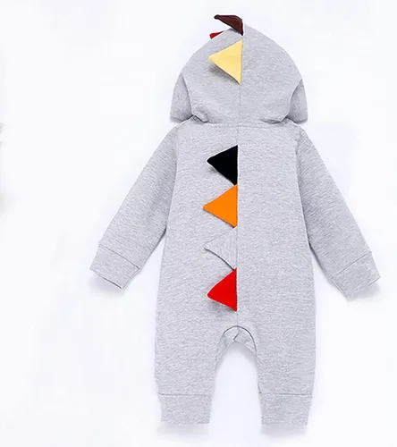 Vista 4 de Niño Bebé Escalada Mameluco Sudadera Capucha Cremallera Manga Larga Monos Niñas Niño Dinosaurio Mamelucos General