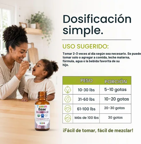 Vista 4 de Dr. Green Mom TummEase Herbal Tummy Drops — Gotas digestivas para niños