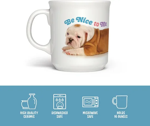 Vista 2 de Genuine Fred Taza de cerámica con texto en inglés "Say Anything", de 16 onzas, multicolor, apta para lavavajillas