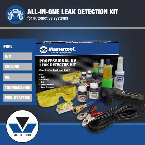 Vista 2 de Mastercool (53351-B) kit de detección de fugas ultravioleta profesional con mini luz de 50 vatios
