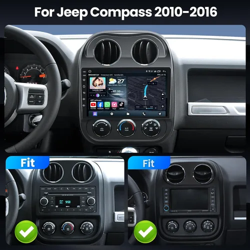 Vista 2 de 5GWi-Fi 1280 * 800HD (sistema OTA de actualización en línea) Radio de coche estéreo para Jeep Patriot Compass 2010-2016 Carplay Andriod Auto, FM