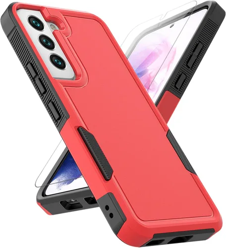 Vista 13 de Funda para Samsung Galaxy S22: funda protectora de doble capa resistente para teléfono celular, a prueba de golpes, con protector de pantalla
