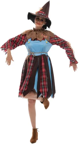 Vista 3 de FantastCostumes Disfraz de espantapájaros para mujer, disfraz de Halloween lindo y divertido para cosplay