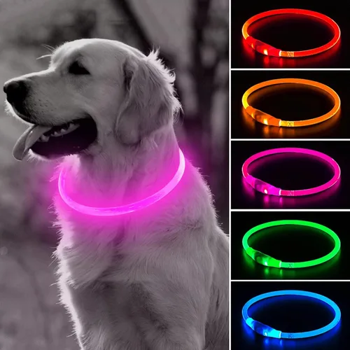 Vista 14 de BSEEN Collar de Perro Iluminado – Collar de Perro LED Visible a 360° Impermeable Recargable – Collar Brillante de TPU Cortable para Mascotas
