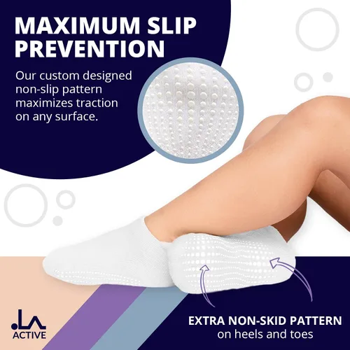 Vista 2 de LA ACTIVE Calcetines con agarre antideslizante para tobillos para niños y niñas con suela antideslizante para bebés, niños pequeños y niños