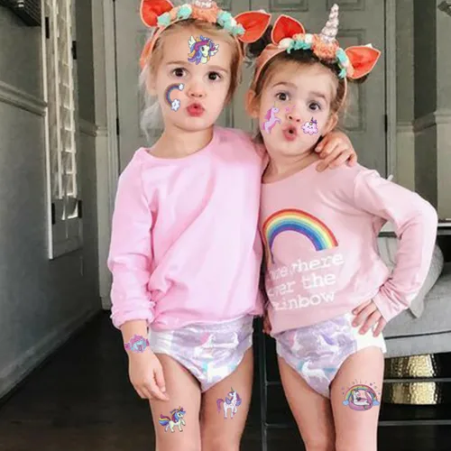 Vista 3 de CHARLENT Tatuajes con purpurina para niñas, 110 tatuajes temporales con purpurina para niñas, regalos de fiesta de cumpleaños, rellenos de bolsas