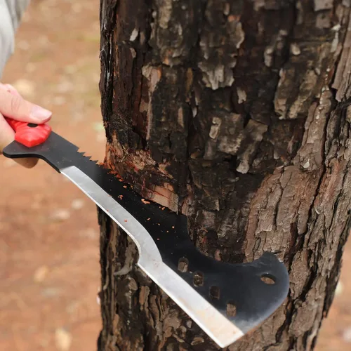Vista 7 de Delacour - Machete de hacha multiusos con funda de nailon - Machete de supervivencia ideal para camping, pesca, caza, bushcraft - Hacha de cepillo