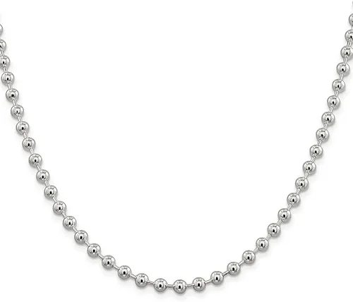 Vista 3 de ICE CARATS 925 Sterling Silver 5mm Beaded Chain Necklace Pendant Charm Ball Beadsed Fine Jewelry For Women Gifts For Her