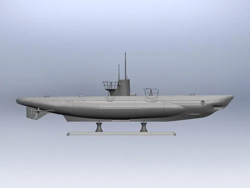 Vista 3 de ICM S.010 - Kit de modelo de embarcación militar de plástico U-Boat Tipo IIB (1943), submarino alemán - Escala 1:144