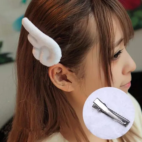 Vista 3 de GSHLLO 20 alas de ángel de peluche Kawaii para manualidades, accesorios para el cabello