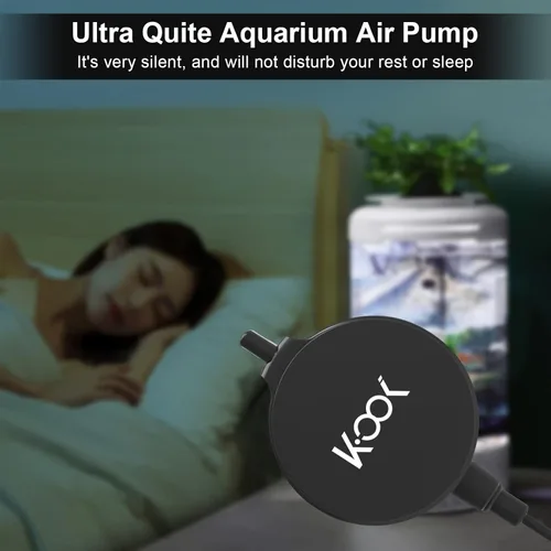 Vista 3 de GuDoQi Bomba de aire para acuario, mini bomba de oxígeno ultra silenciosa de 1 vatio, potente kit aireador de aire para peceras de 1 a 15 galones