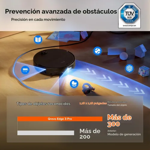 Vista 3 de roborock 2026 New Qrevo Edge 3 Pro Robot Vacuum and Mop, 36000 Pa Suction Black
