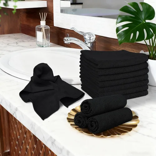 Vista 2 de Orighty Paquete de 5 toallas faciales de microfibra, altamente absorbentes y suaves al tacto, toallas de mano para baño, hotel, spa y gimnasio, 11.5