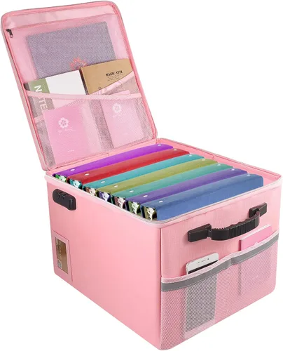 Vista 13 de TOMKID Archivador ignífugo con cerradura, organizador de documentos ignífugo, caja de archivos plegable, archivador con asa para certificaciones