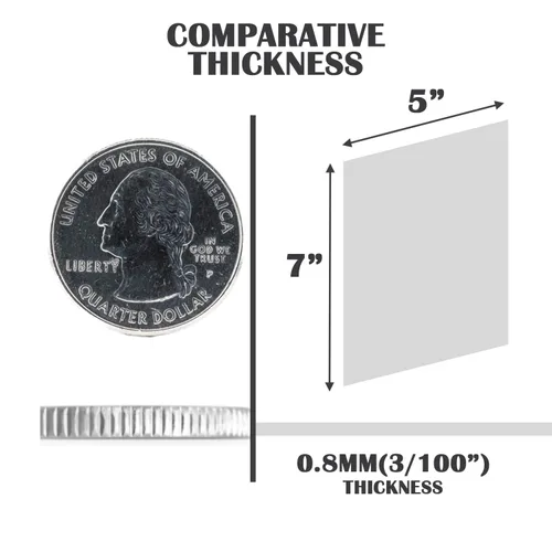 Vista 2 de Performore Paquete de 3 láminas de plexiglás de 5 x 7 pulgadas con película protectora, paneles PETG de 0.04 pulgadas de grosor, hoja de plástico