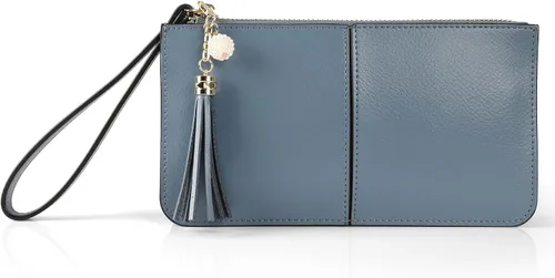 Vista 2 de Befen - Bolso clutch de mano de cuero con correa para teléfono celular, organizador de tarjetas