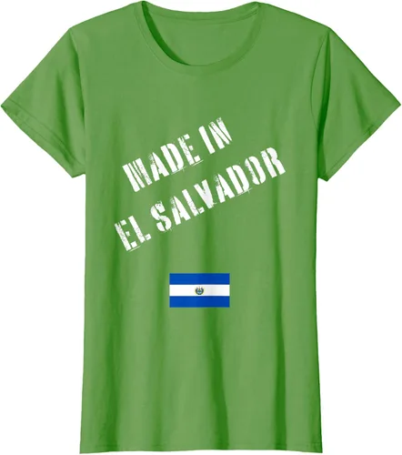 Vista 4 de Camiseta divertida Made in El Salvador con bandera