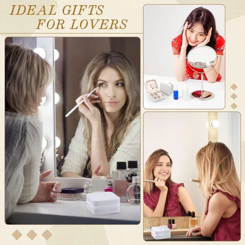 Vista 7 de 12 piezas de mini joyero de viaje cajas de regalo de propuesta de dama de honor organizador de joyas pequeño de piel sintética organizador de aretes