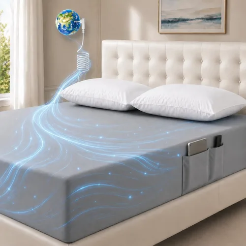 Vista 9 de Grounding Sheets Queen, 10% fibra de plata pura + 90% algodón orgánico, sábanas de cama con bolsillo profundo. Sábanas bajeras con tierra Gris
