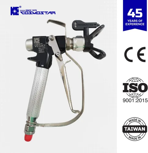 Vista 2 de Cosmostar R2007 VG3 - Pistola pulverizadora de pintura sin aire para contratista, gatillo de 4 dedos, punta de pulverización sin aire 519