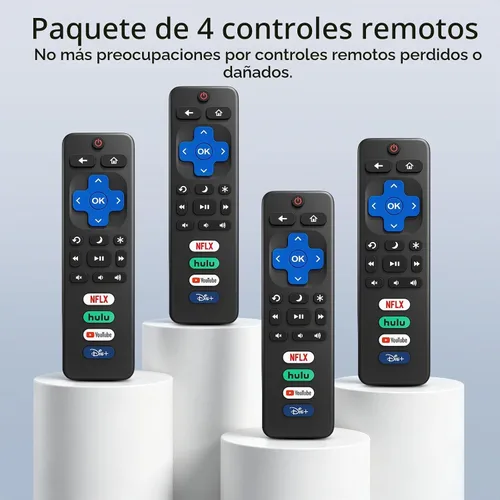 Vista 6 de Paquete de 4 controles remotos de repuesto para Roku TV, control remoto