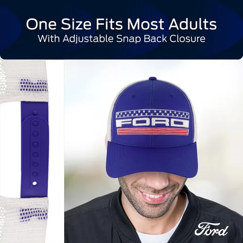Vista 4 de Ford Truck Hat, Logo Mesh Adjustable Baseball Cap with Curved Brim