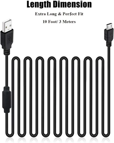 Vista 6 de Magnetic Ring Controller Charging Cable Compatible with PS4 Xbox One SX Controller - 2Pack 10ft