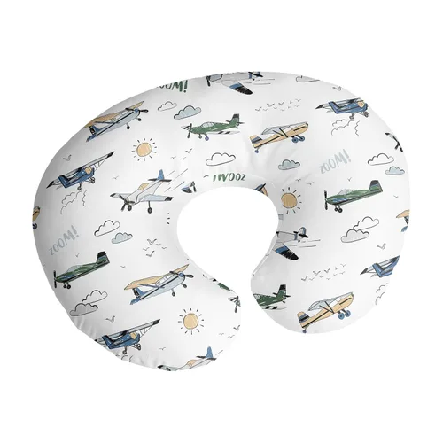 Vista 13 de Sweet Jojo Designs Funda de almohada de lactancia de niño de fútbol marrón y blanco, funda de almohada para lactancia materna, funda de almohada