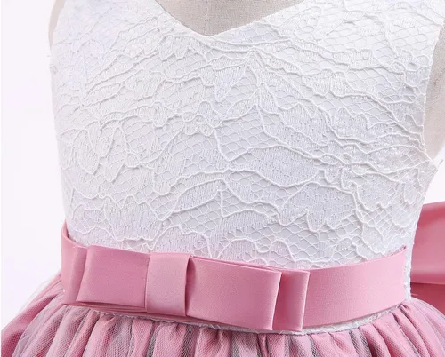Vista 4 de TTYAOVO Vestido de fiesta de princesa de flores para niñas de 1 a 5 años