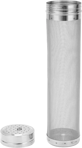 Vista 3 de Filtro de cerveza de acero inoxidable de malla 50 de 2.8 x 11.8 pulgadas, filtro de cesta de cerveza casera, filtro de cerveza, cartucho de filtro