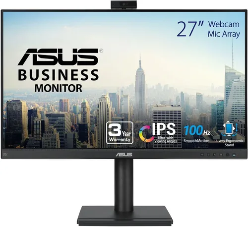 Vista 9 de ASUS Monitor de videoconferencia 1440P de 27 pulgadas (BE27ACSBK) - QHD (2560 x 1440), IPS, cámara web integrada de 2 MP, matriz de micrófono