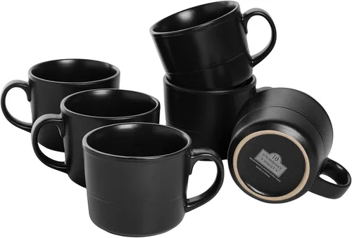 Vista 7 de Double Line - Taza de 3.75 pulgadas/12 onzas, juego de 6, azul cobalto