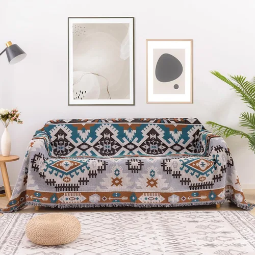 Vista 14 de Homcosan Fundas para sofá, funda de toalla de algodón de punto geométrico para sofá de 2 plazas, muebles de sofá, protector de mascotas, mantas