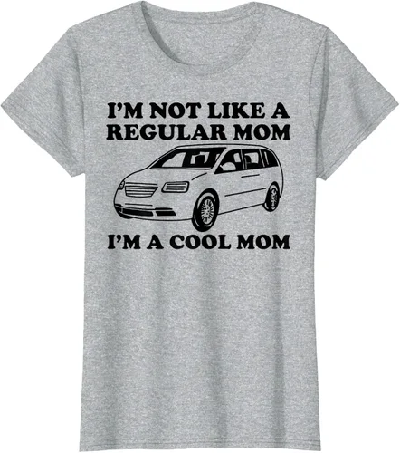 Vista 31 de Camiseta divertida de mamá con texto en inglés "I'm Not Like A Regular Mom I'm A Cool Mom", Blanco, S