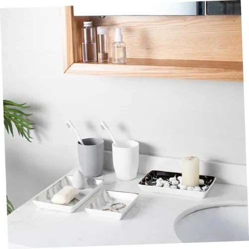 Vista 5 de PACKOVE Ceramic Ring Plate Ceramic Tray Ceramic Earring Tray Ceramic Ring Tray Ceramic Jewelry Tray Bandejas Decorativas Trinket Tray Ceramic
