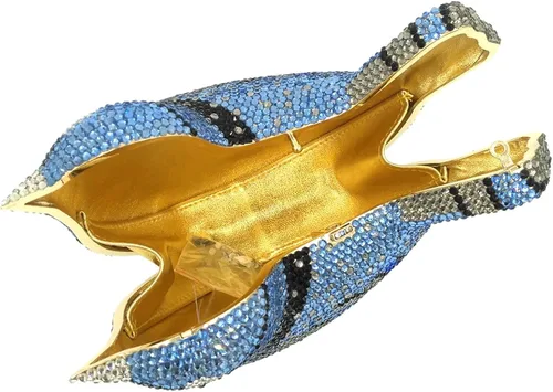 Vista 6 de Bolsos de noche de cristal para mujer embragues bolso cadena cartera bolsos elegantes fiesta pájaro