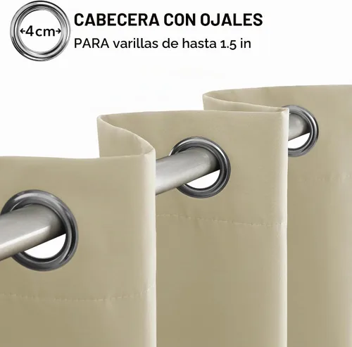 Vista 2 de Deconovo Cortinas opacas para dormitorio, juego de 2 paneles de 42 pulgadas de ancho x 45 pulgadas de largo, aislamiento térmico y reducción