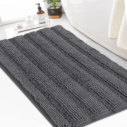 Vista 62 de Turquoize Alfombra de baño de chenilla de lujo para baño, extra absorbente, alfombra de ducha de microfibra antideslizante para baño, alfombra Aqua