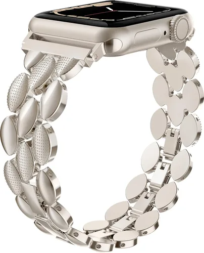 Vista 9 de Moolia Correa Elegante de Metal Compatible con Correa de Apple Watch de 38mm, 40mm, 41mm, 42mm, Correa de Moda para Mujer, Correa de Repuesto