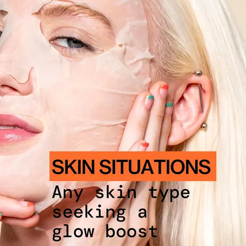 Vista 2 de Pacifica Máscara Facial en Hoja - Máscara Facial Iluminadora Glow Baby con Vitamina C, Aloe y Kelp – Máscara Refrescante para Manchas Oscuras