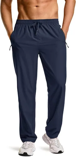Vista 2 de CQR Pantalones de senderismo ligeros para hombre, pantalones deportivos reflectantes al aire libre, pantalones deportivos de entrenamiento