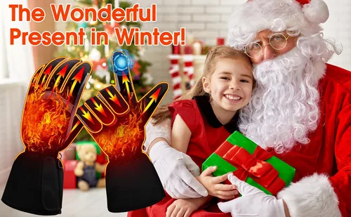 Vista 8 de Guantes USB Calentados para Hombres Mujeres Guantes Eléctricos Calentados Camping Manos con Artritis Guantes Gruesos Impermeables con Pantalla