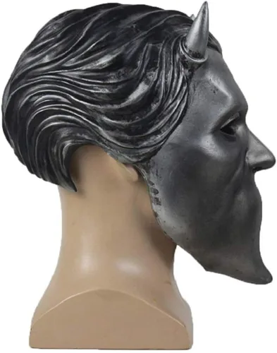 Vista 2 de NECHARI Máscara de Ghouls sin nombre, fantasma de metal pesado Doom Hard Rock Band Casco Halloween Cosplay Prop Sé el primero en opinar sobre este